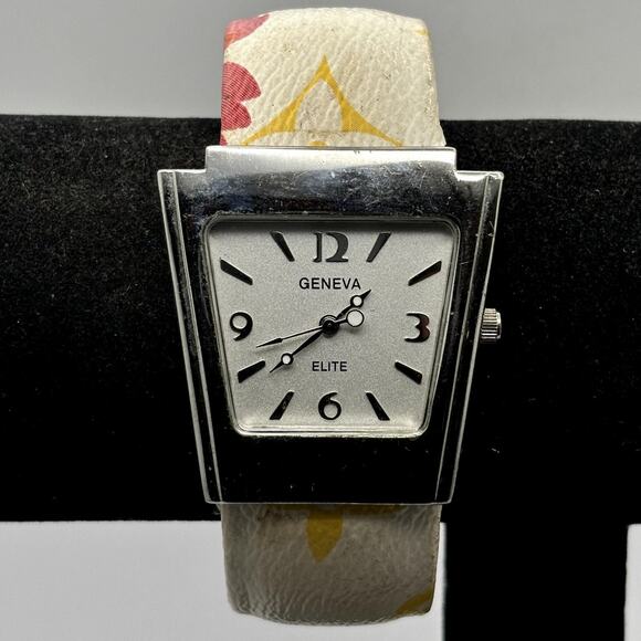 other Accessories - Silver & Cream Floral Cuff Watch